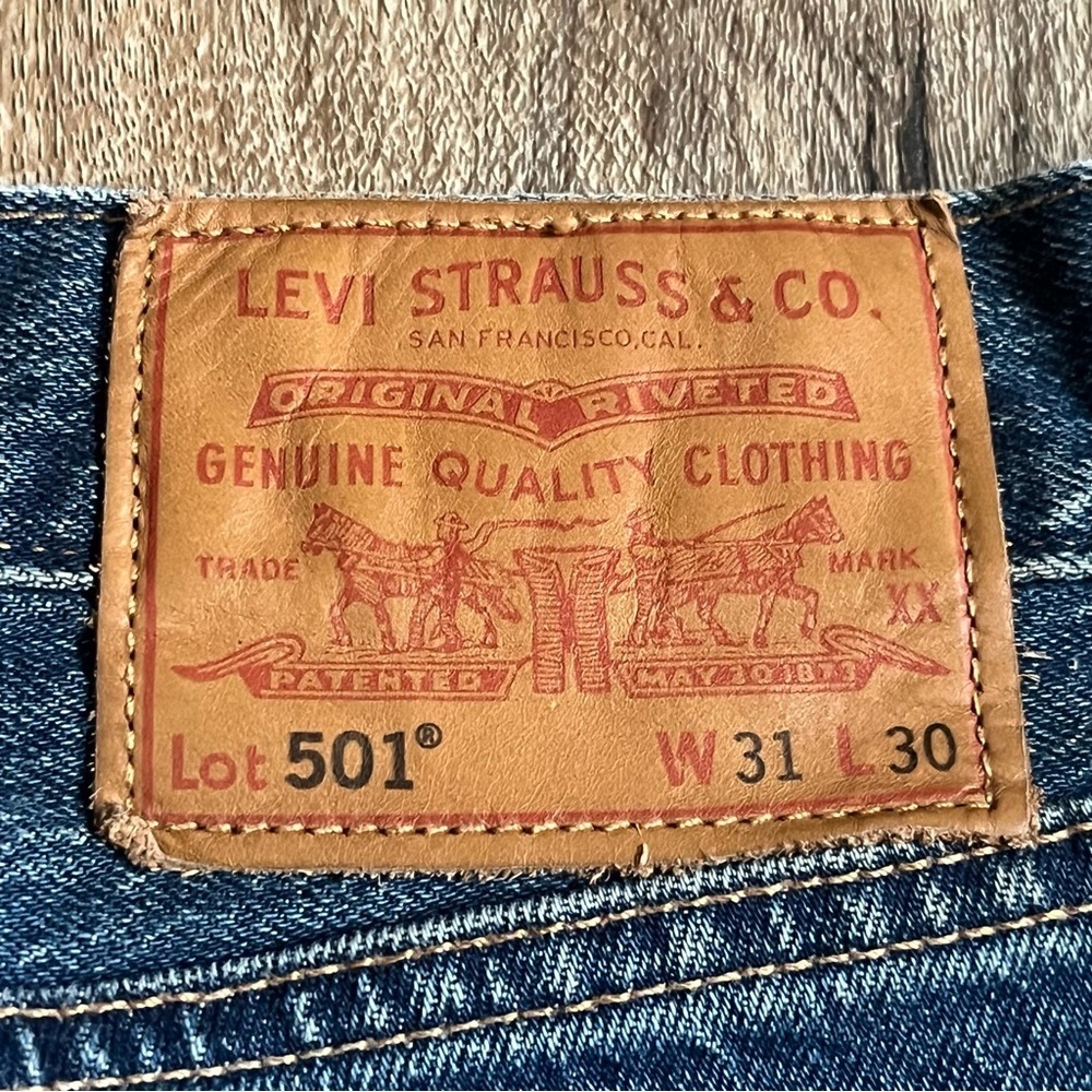 Levi’s 501 Straight Leg Denim Jeans Men’s 31x30 Classic Blue Casual Workwear EUC - Picture 8 of 11